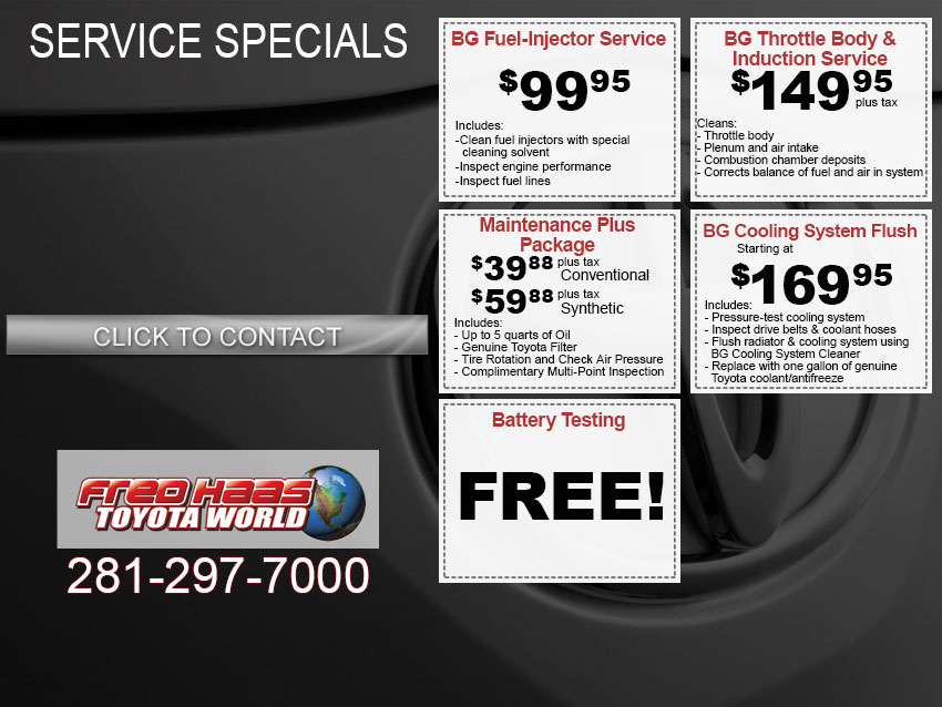Fred Haas Toyota World - Service Specials